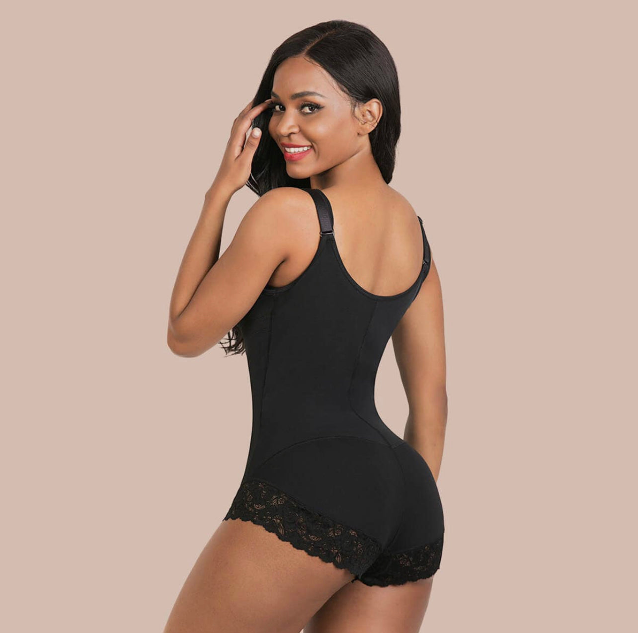 Shapewear-Open Bust Lace Cheeky with Zipper