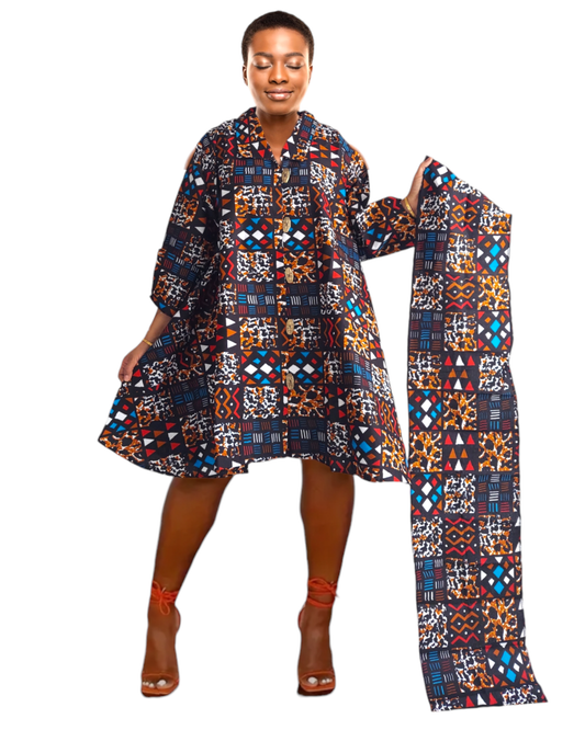 Dress-African Short Shirt / Blouse / Jacket