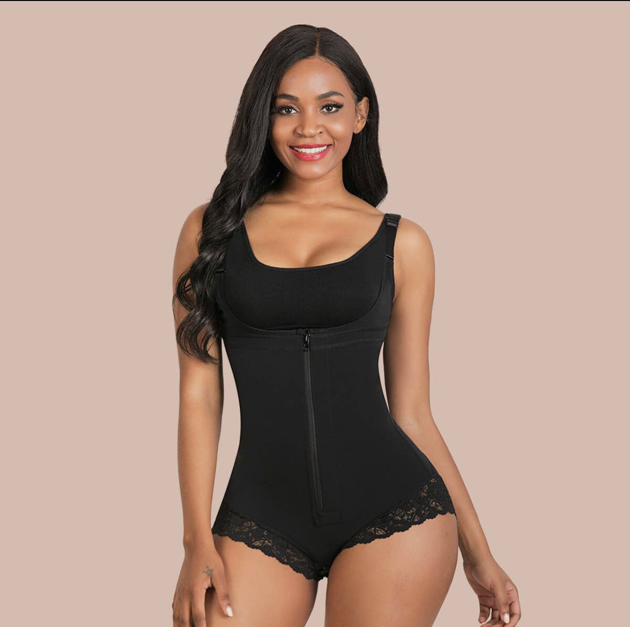 Shapewear-Open Bust Lace Cheeky with Zipper