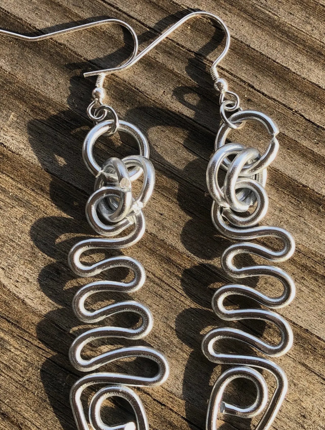 Earrings-Aluminum Zig Zag