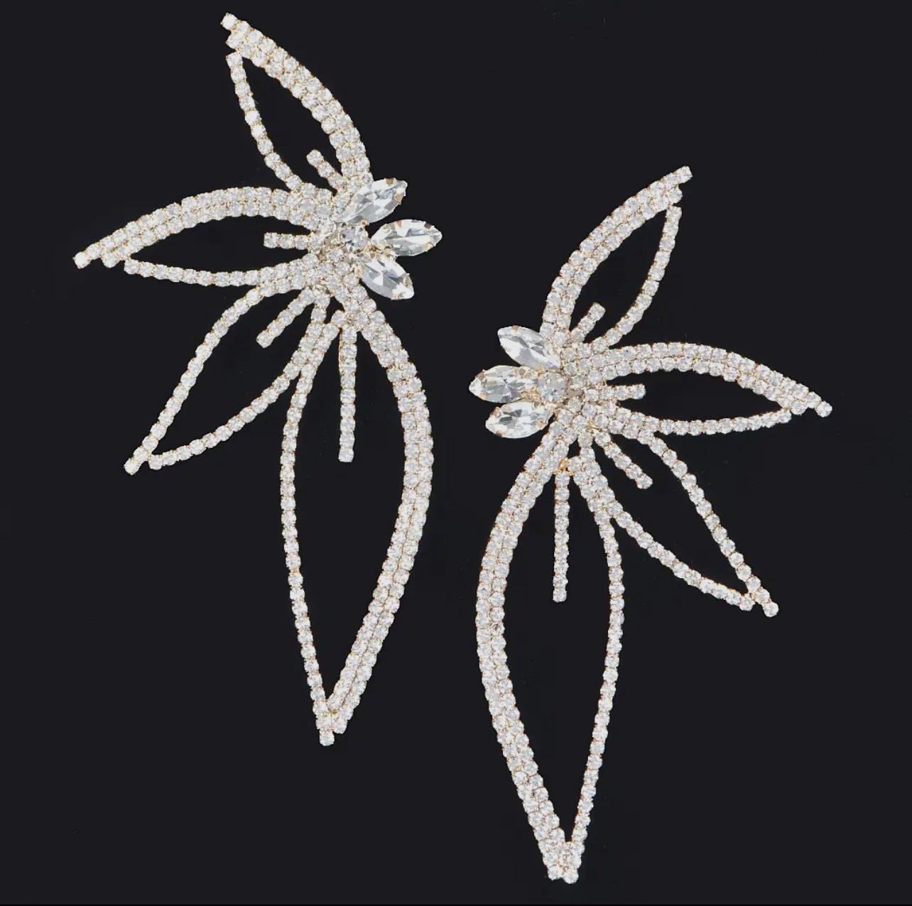 Earrings-Flower Rhinestone