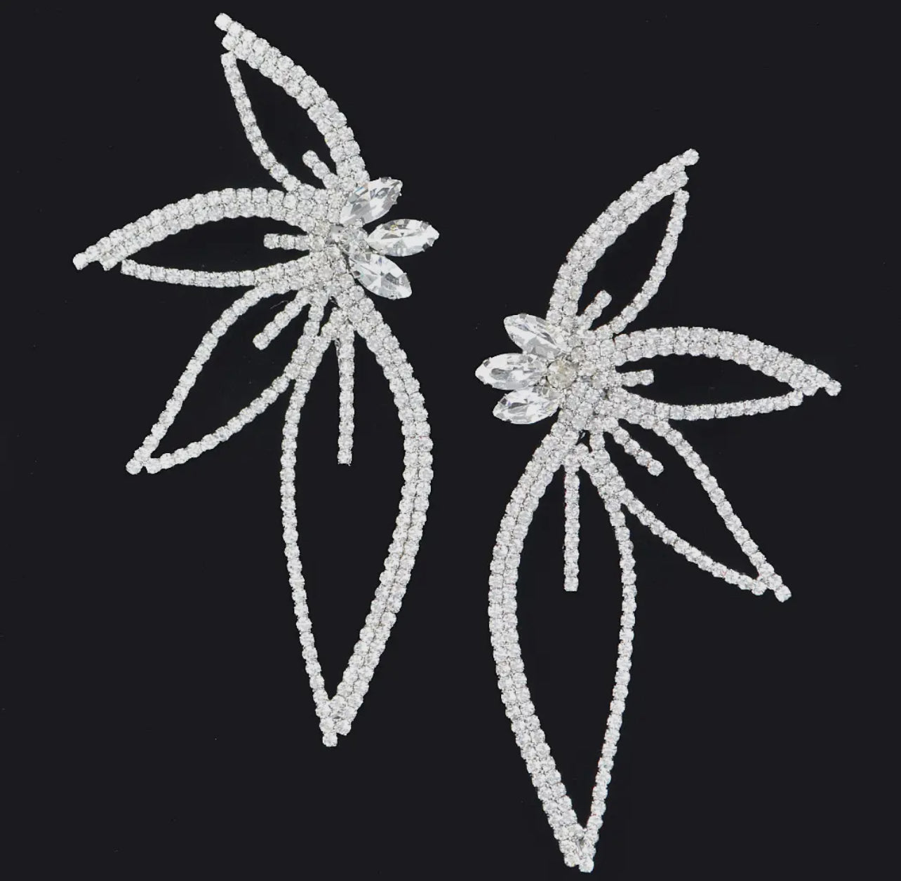 Earrings-Flower Rhinestone