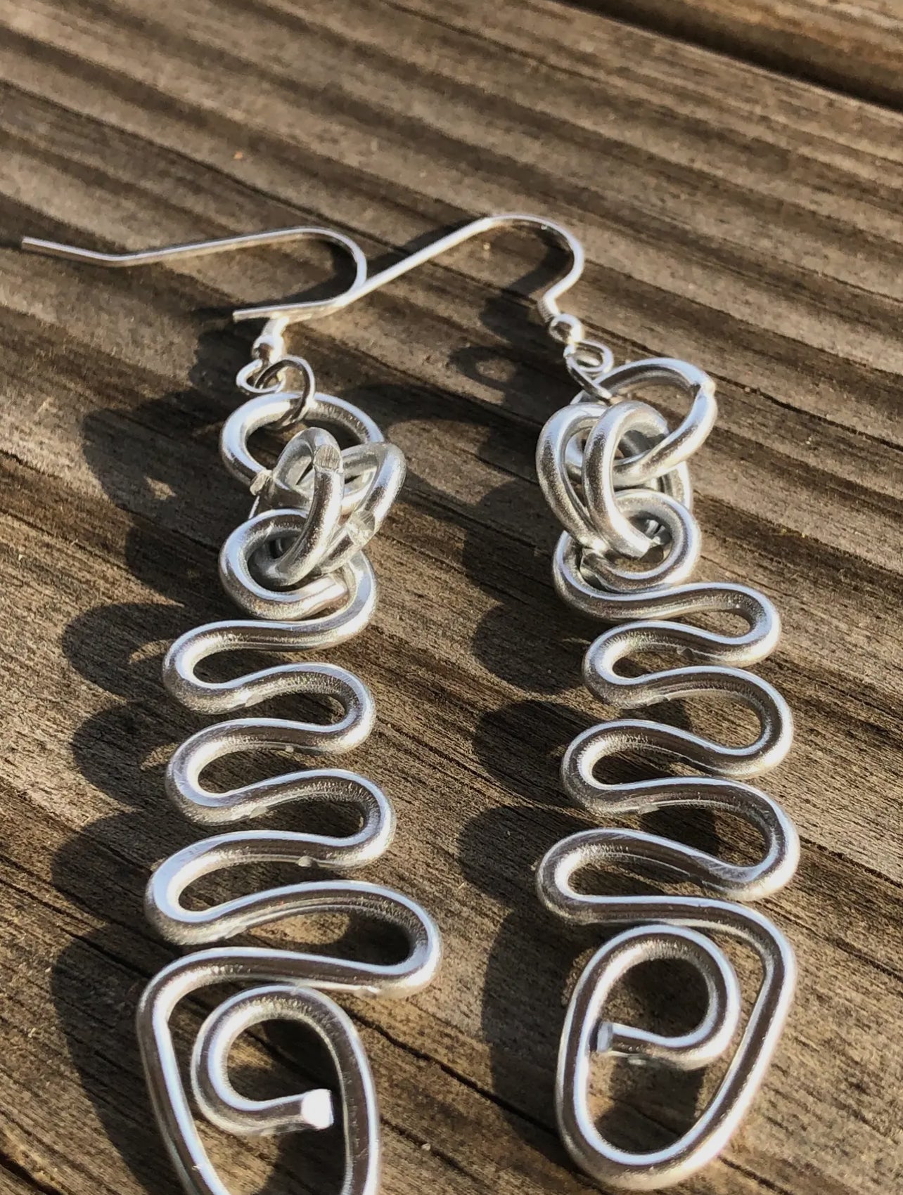 Earrings-Aluminum Zig Zag